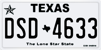 TX license plate DSD4633