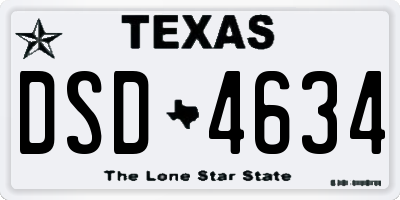TX license plate DSD4634