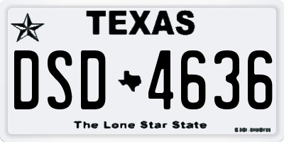 TX license plate DSD4636