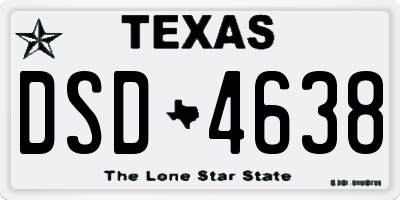 TX license plate DSD4638