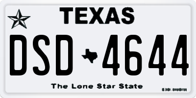 TX license plate DSD4644