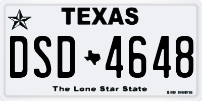 TX license plate DSD4648