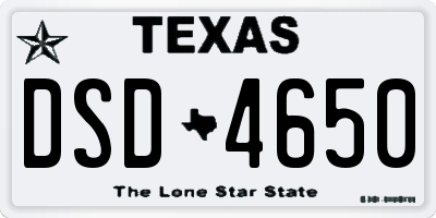 TX license plate DSD4650