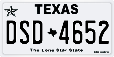 TX license plate DSD4652