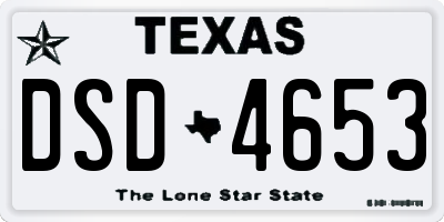 TX license plate DSD4653