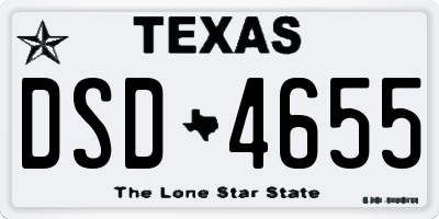 TX license plate DSD4655