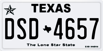 TX license plate DSD4657