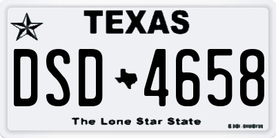 TX license plate DSD4658