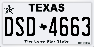 TX license plate DSD4663