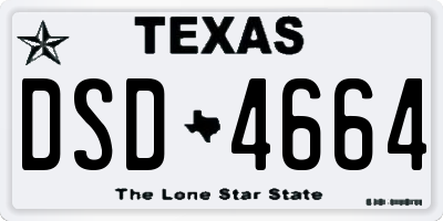 TX license plate DSD4664