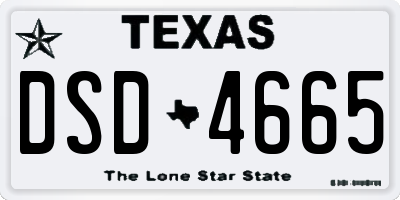 TX license plate DSD4665