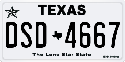 TX license plate DSD4667