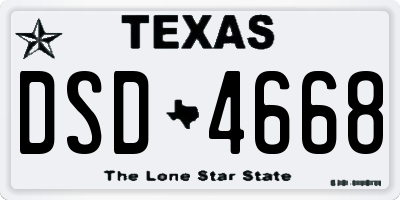 TX license plate DSD4668