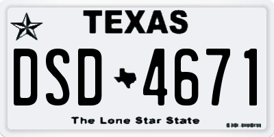 TX license plate DSD4671