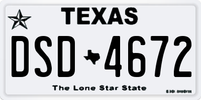 TX license plate DSD4672
