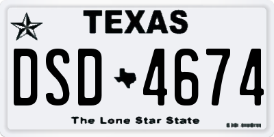 TX license plate DSD4674