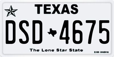 TX license plate DSD4675