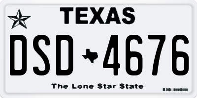 TX license plate DSD4676