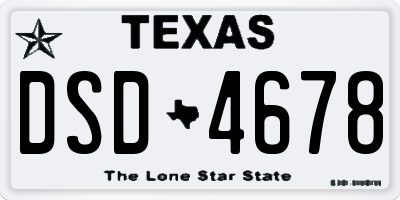TX license plate DSD4678