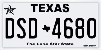 TX license plate DSD4680