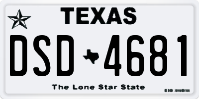 TX license plate DSD4681