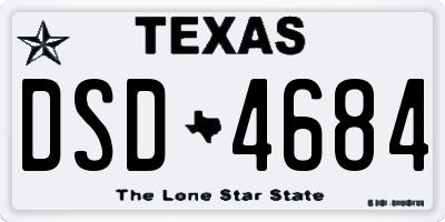 TX license plate DSD4684