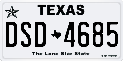 TX license plate DSD4685