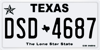 TX license plate DSD4687