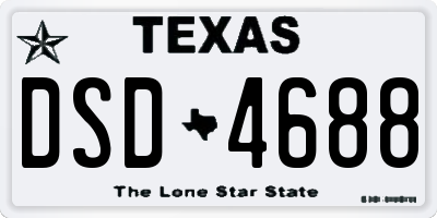 TX license plate DSD4688