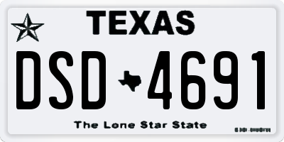TX license plate DSD4691