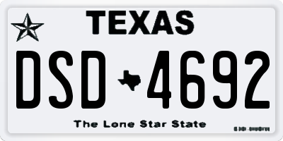 TX license plate DSD4692