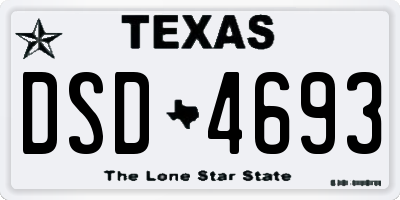 TX license plate DSD4693