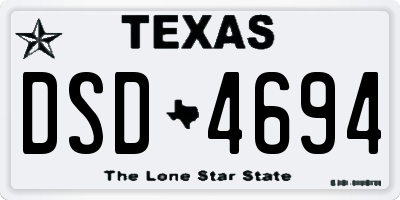 TX license plate DSD4694