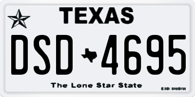 TX license plate DSD4695