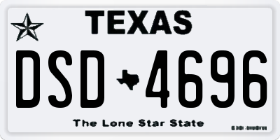 TX license plate DSD4696