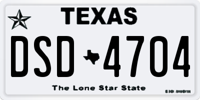 TX license plate DSD4704