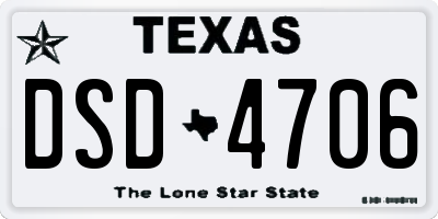 TX license plate DSD4706