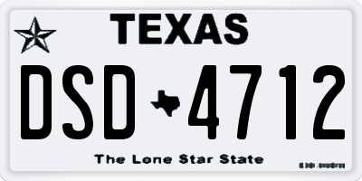 TX license plate DSD4712