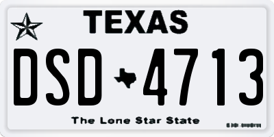 TX license plate DSD4713