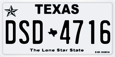 TX license plate DSD4716