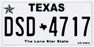 TX license plate DSD4717