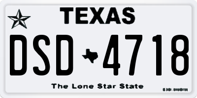 TX license plate DSD4718