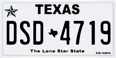 TX license plate DSD4719