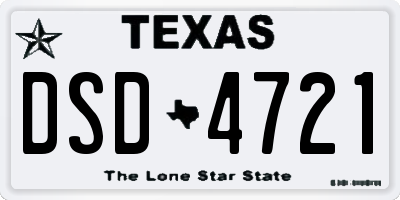 TX license plate DSD4721