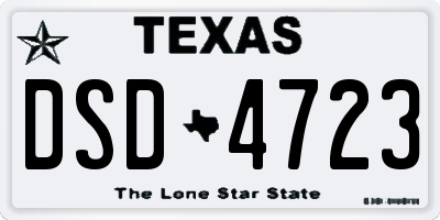 TX license plate DSD4723