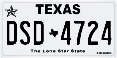 TX license plate DSD4724