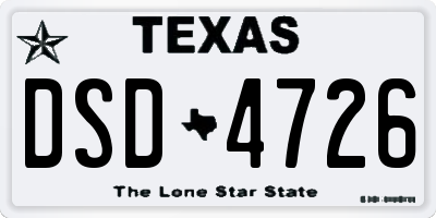 TX license plate DSD4726