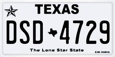 TX license plate DSD4729