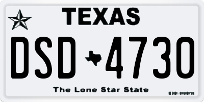TX license plate DSD4730