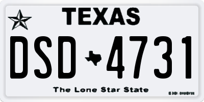 TX license plate DSD4731